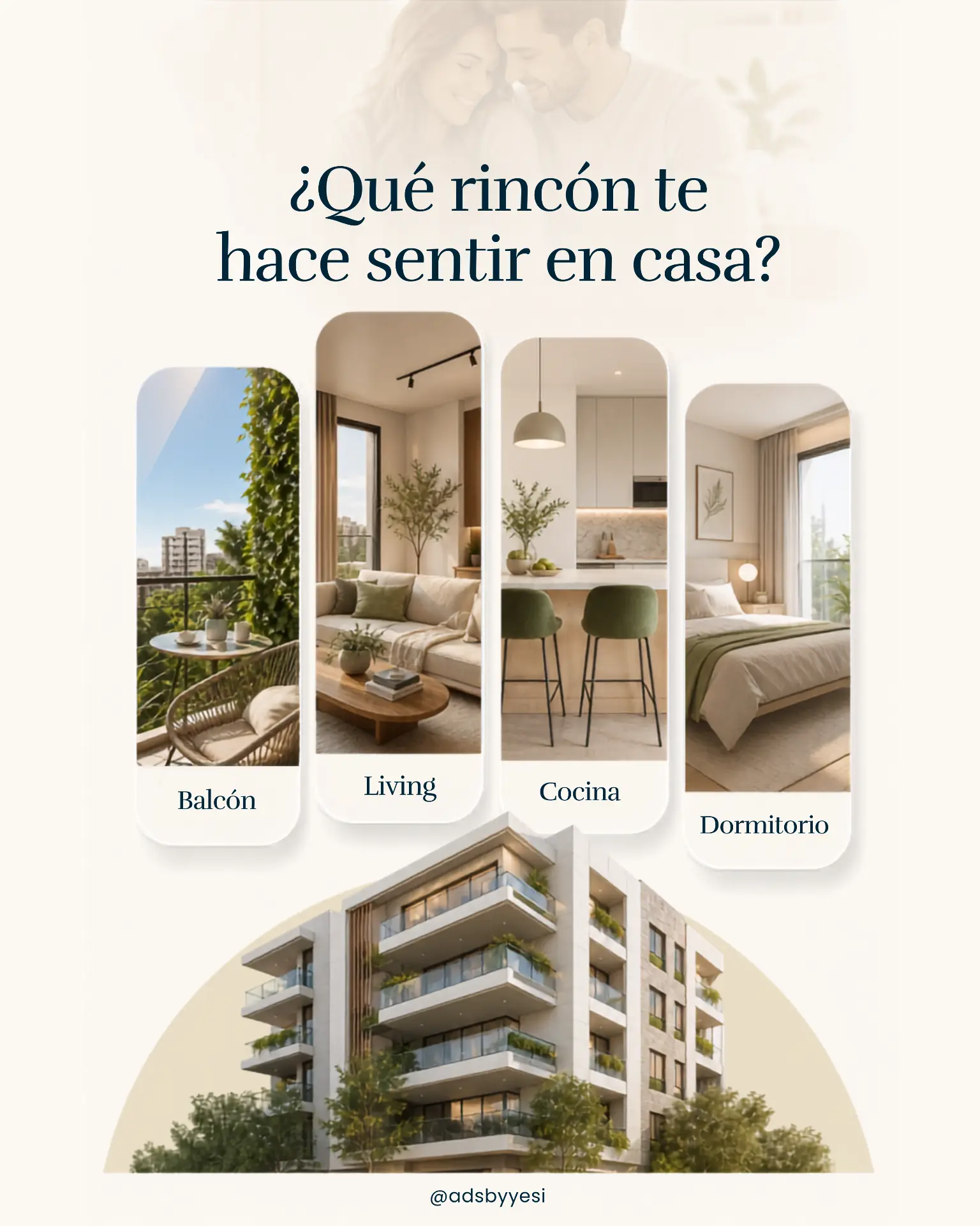Pieza de feed para desarrollo inmobiliario: ¿qué rincón te hace sentir en casa?