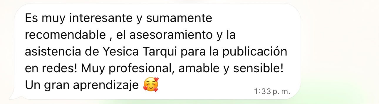 Reseña de una clienta sobre el asesoramiento en redes